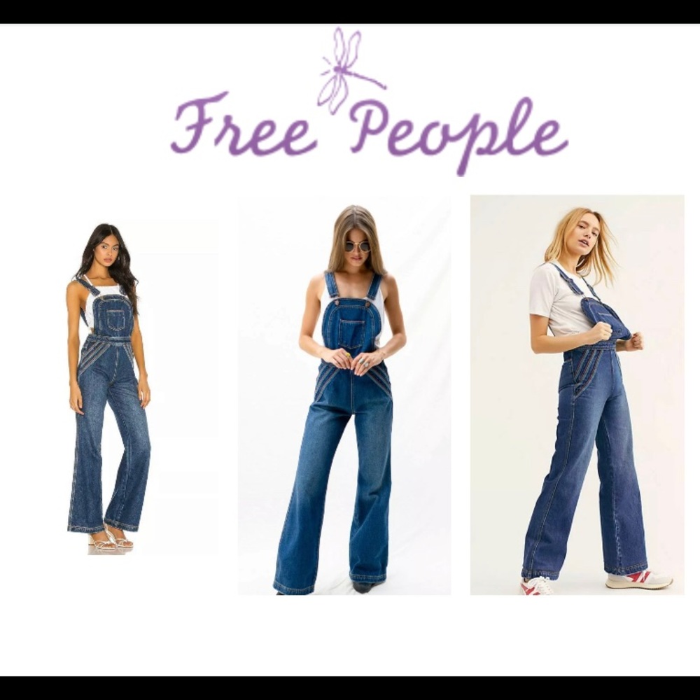 Free People Chasing Rainbows Overalls